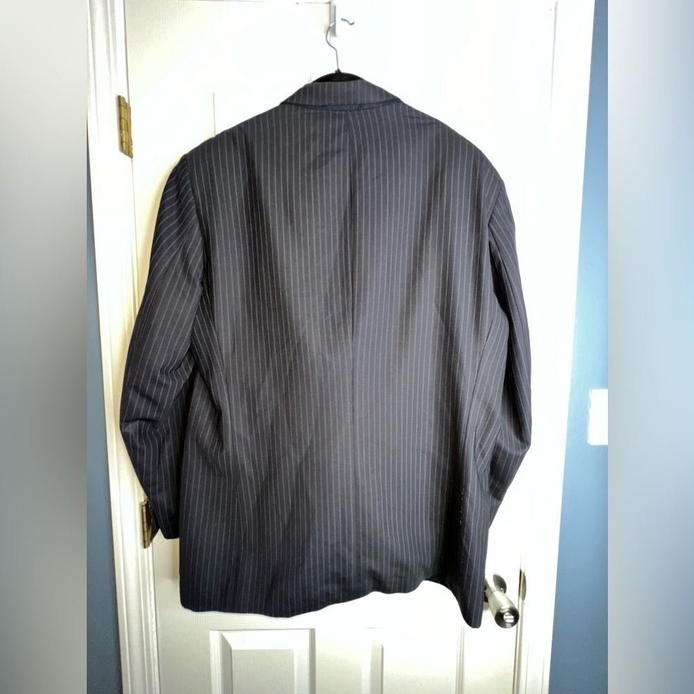 Vtg Ralph Lauren Men’s 46 Reg Navy Blue Pinstripe Sport Coat Suit Jacket 46R - Picture 6 of 12